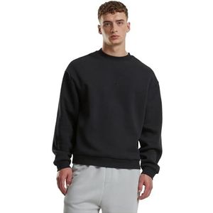 Urban Classics Tb6751-Fluffy Crewneck T-shirt voor heren, 1 stuk, zwart.