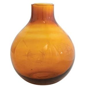 Bloomingville Minimalistische amberkleurige glazen vaas