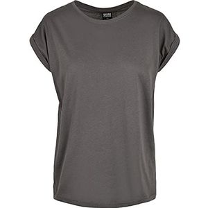 Urban Classics Ladies Extended Shoulder dames T-shirt grijs gemêleerd, Bruin