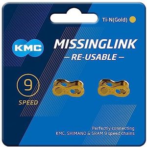 KMC MissingLink Set van 2 paar uniseks 9 versnellingen Ti-N Gold