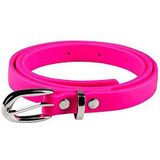 Boland - Jaren 80 stijl riem 100 cm lang, 1,5 cm breed, metalen gesp, carnaval, themafeest, fluorescerend roze, eenheidsmaat, Fluorescerend roze