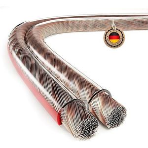ETEC, luidsprekerkabel 20 meter, CCA luidsprekerkabel, kabeldoorsnede 2x0,75mm², transparant