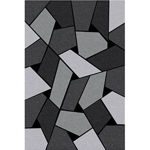 MANI TEXTILE - Tapijt geometrisch, grijs, afmetingen: 80 x 150 cm
