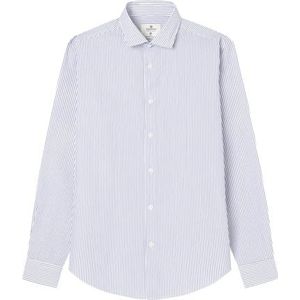 Springfield Camisa Rayas Popelin Daily Herenhemd, Navy Blauw, XL