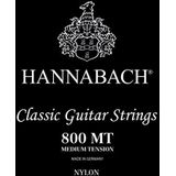 Hannabach Klassieke gitaarsnaren, 800-serie, lage spanning, zilver, volledige set, 800 MT, gitaarsnaren (zilveren koperdraad, laagspanning, voor klassieke instapgitaren)