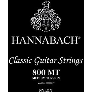 Hannabach Klassieke gitaarsnaren 800-serie lage spanning zilver volledige set, 800 MT, gitaarsnaren (zilveren koperdraad, laagspanning, voor klassieke gitaren op instapniveau)
