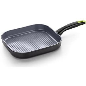 Monix Eco Nature Barbecue, 28 cm, gesmeed aluminium, versterkt, anti-aanbaklaag, geschikt voor alle soorten keuken en inductie