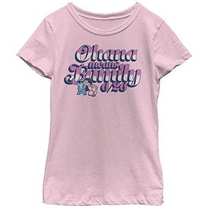 Disney Lilo & Stitch Ohana Means Family Girls T-shirt, roze, XS, Roze