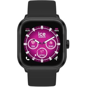 Ice-Watch - ICE Smart 2.0 - Vierkant dameshorloge met siliconen band (1,7 inch), zwart.