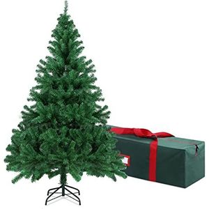 OUSFOT Kunstkerstboom, 185 cm, realistische kunstkerstboom, pvc, PE 815 takken, eenvoudige montage, opvouwbare metalen standaard, herbruikbare metalen standaard met opbergtas voor kerstboom, huisdecoratie voor Kerstmis