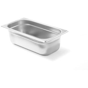 HENDI Gastronorme container, GN 1/3, hittebestendigheid -40 °C tot 300 °C, te gebruiken in convectieovens, koelkasten, waterbaden, chafing dishes, 2,5 l, 325 x 176 x (H) 65 mm, roestvrij staal