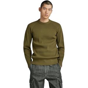 G-STAR RAW Engineered R Knit Gebreid Heren, Groen (donker olijf D23979-d465-c744)