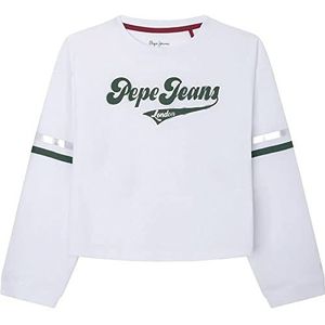 Pepe Jeans Bindy T-shirt voor meisjes, 800white, 8 jaar, 800 wit