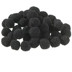 Efco 1003089 pompons 15 mm 45 stuks zwart polyamide 17 x 15 x 2 cm