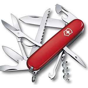 Victorinox, Huntsman zakmes, inox, 91 mm, rood, 15 functies, lemmet, kurkentrekker, blikopener, lemmet