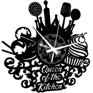 Instant Karma Clocks Keukenklok Chef Maison Queen of The Kitchen Vintage Handgemaakt