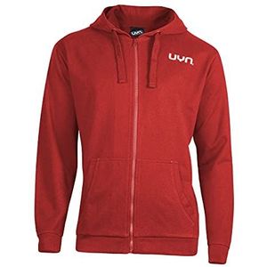 UYN Uniseks sweatshirt van Uynner Club met doorlopende ritssluiting, Rood pompei