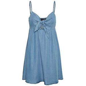 Vero Moda Vmharper SL Strap Bow Short Dress Robe Femme, Moyen bleu denim, S