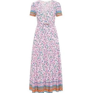 EYOTA Robe longue pour femme avec imprimé floral 15926602-EY01, rose multicolore, taille L, Robe maxi avec imprimé floral, L