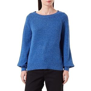 VERO MODA Vmbrilliant Ls Boatneck Blouse Ga Sweater Dames, Helder blauw / Details: gemengd