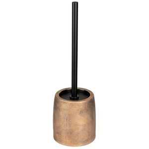 Tremea Toiletborstel van keramiek in elegant design brons roestvrij staal badkameraccessoires Ø 11,5 cm hoogte 37,5 cm zwart