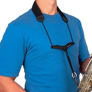Protec Neopreen halsband voor saxofoon met comfortabele stang, zwart, zwart.