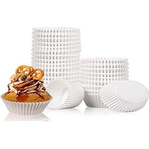 Cupcake-vormpjes van vetbestendig papier, 1000 stuks, wit, diameter boven: 68 mm, hoogte 32 mm, 1000 stuks