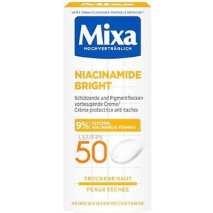 Mixa Niacinamide Bright Beschermende en preventieve crème tegen pigmentvlekken SPF 50 Anti-pigmentvlekkencrème voor de droge huid Niacinamide Bright Hypoallergeen 50 ml