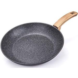 [Amazon Exclusive] ALLUFLON Etnea houten pan, aluminium, zwart, 28 cm