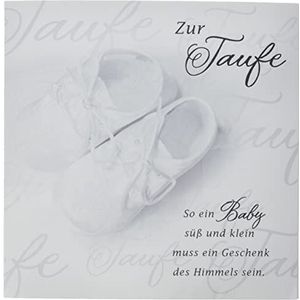 Romantica doopkaart voor geboorte, schoenen 15 x 15 cm