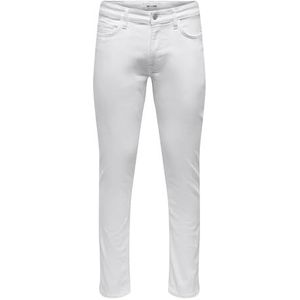 ONLY & SONS Onsloom Slim One White 6529 Cro Dnm Noos herenjeans, Wit/Denim