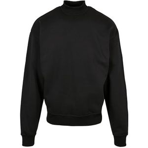 Urban Classics Herentrui met hoge kraag, geribde trui, oversized schouderbovenstuk, S-XXL, zwart.