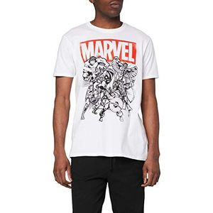Marvel Comics Collective T-shirt voor heren, Wit.