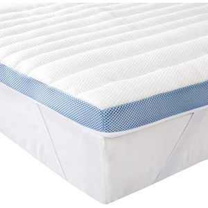 Amazon Basics Matrasbeschermer met 7 zones, traagschuim, 140 x 200 cm, wit