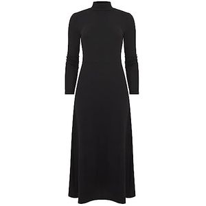 Joe Browns Halflange jurk van nauwsluitende jersey met open haardkraag Vrijetijdsjurk voor dames (1 stuk), zwart.