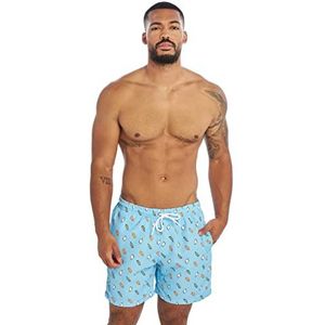 Urban Classics AOP Zwemshorts voor heren, verkrijgbaar in vele varianten, maten XS tot 6XL, Blauw (Lightblue/Ice 02060)