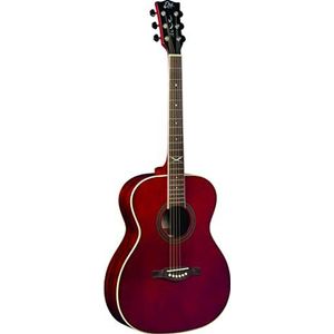 Eko 06217338, gitaren – NXT A100 SEE THROUGH RED, akoestische gitaar top in bijen, fasken en bodem van mahonie en toetsenbord van South American Roupanà, kleur rood
