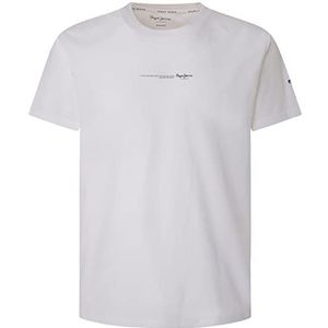 Pepe Jeans T-shirt David heren, wit, S, Wit.