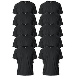 Gildan Set van 10 T-shirts ultra katoen stijl G2000 heren (10 stuks), zwart.