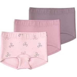 Name it Mini Nmftights Set van 3 boxershorts voor meisjes, Barely Pink Bow Noos, barely roze, numeriek_92, Barely Rose