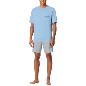 Schiesser Korte pyjama met ronde hals voor heren - Comfortabele pyjamaset - air_180261, 54, Air_180261, 56, Air_180261
