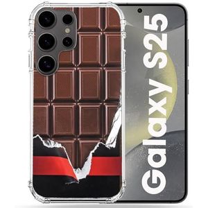 Cokitec Coque Renforcée pour Samsung Galaxy S25 Texture Trompe Oeil Chocolat