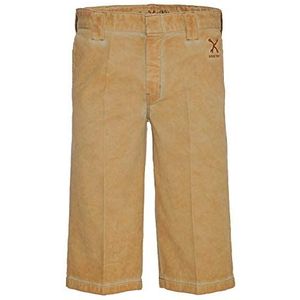 King Kerosin Oil-Washed werkshorts voor heren met gewatteerde rand, casual, vintage, oranje (terra)