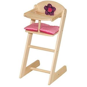 roba Kinderstoel voor houten poppen - serie ""Happy Fee"" - Voor babypoppen en babypoppen - Natuur met bloem