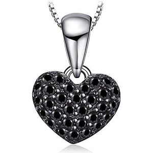 JewelryPalace 0,14 ct natuurlijke spinel liefde hart hanger ketting 925 zilver 45 cm, Edelsteen, Spinel