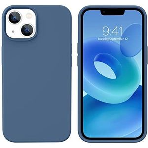 Atiyoo Coque de téléphone en silicone souple pour iPhone 13, anti-rayures et anti-chute, coque de téléphone en silicone amélioré, coque fine antichoc pour téléphone 13, 15,5 cm, bleu lac