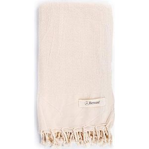 Bersuse 100% Katoen - Ventura Turkse handdoek - Badhanddoek, Strandhanddoek - Fouta Peshtemal - Naturel