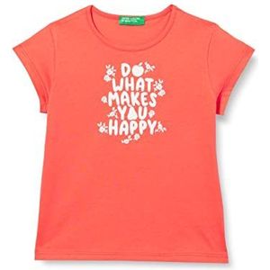United Colors of Benetton T-shirt 3096g1095 T-shirt voor meisjes (1 stuk), Koraalrood 01n