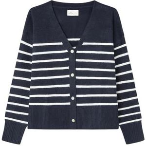 Springfield 3.gym.ap.cardigan, marineblauw, strepen, damesvest, Navy Blauw, S