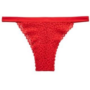 Koton Culottes à thème de Noël pour femme Lacy Brazilian Floral Briefs, Rouge (414), XS